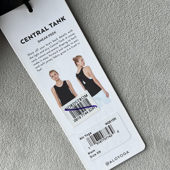 ALO Yoga Central Tank Sneak Peak Size XS in Black - Picture 7 of 7